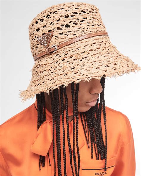 cappello rafia prada|Cappello in Rafia e paglia Beige/cognac .